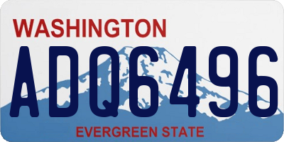 WA license plate ADQ6496