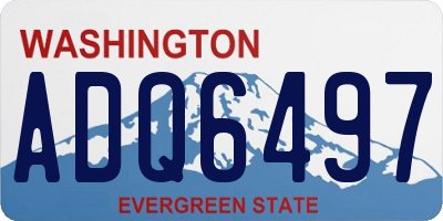 WA license plate ADQ6497