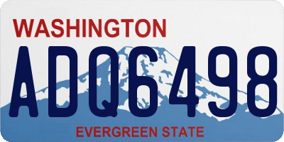 WA license plate ADQ6498