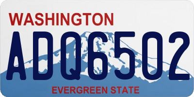 WA license plate ADQ6502