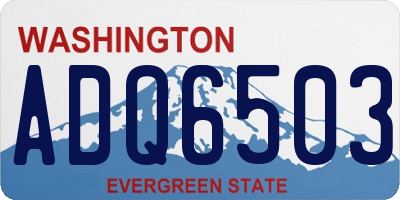 WA license plate ADQ6503