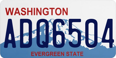 WA license plate ADQ6504