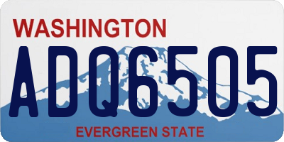 WA license plate ADQ6505