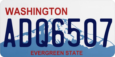 WA license plate ADQ6507