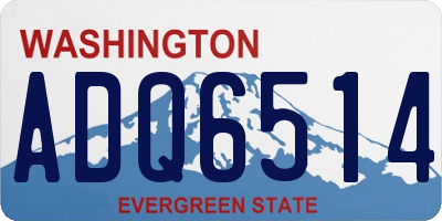 WA license plate ADQ6514