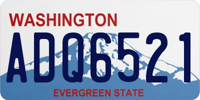 WA license plate ADQ6521