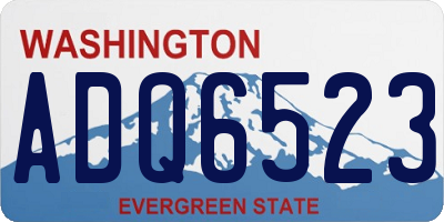 WA license plate ADQ6523