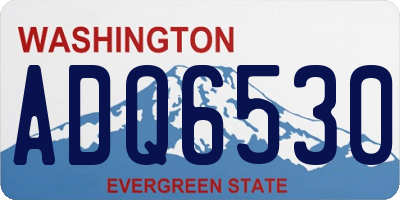 WA license plate ADQ6530