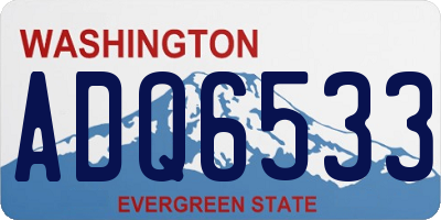 WA license plate ADQ6533