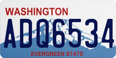 WA license plate ADQ6534