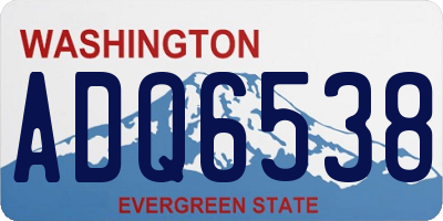 WA license plate ADQ6538