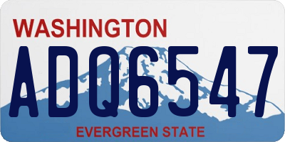 WA license plate ADQ6547