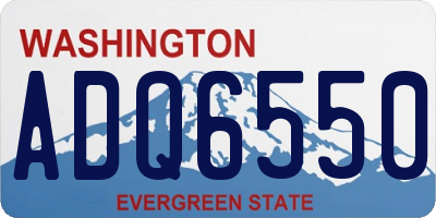 WA license plate ADQ6550
