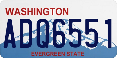 WA license plate ADQ6551