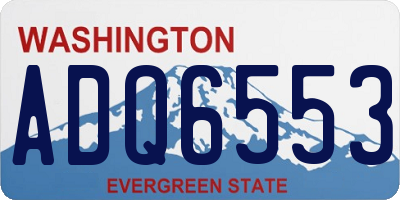 WA license plate ADQ6553