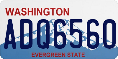 WA license plate ADQ6560