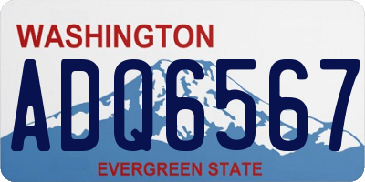 WA license plate ADQ6567