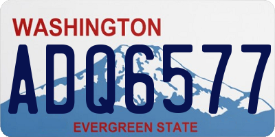 WA license plate ADQ6577