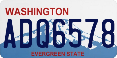 WA license plate ADQ6578