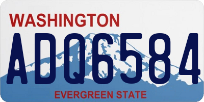 WA license plate ADQ6584