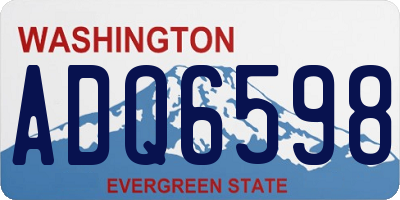 WA license plate ADQ6598