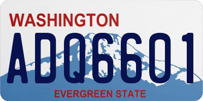WA license plate ADQ6601