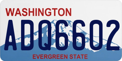 WA license plate ADQ6602