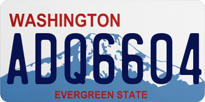 WA license plate ADQ6604