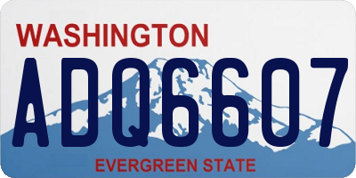 WA license plate ADQ6607