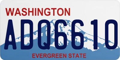 WA license plate ADQ6610