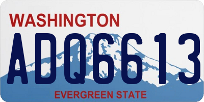 WA license plate ADQ6613