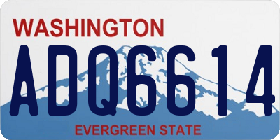 WA license plate ADQ6614