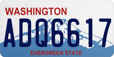 WA license plate ADQ6617