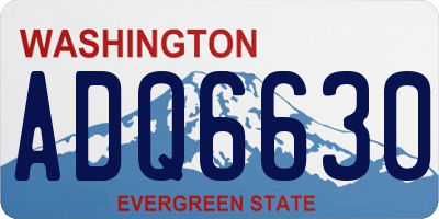 WA license plate ADQ6630