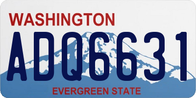 WA license plate ADQ6631
