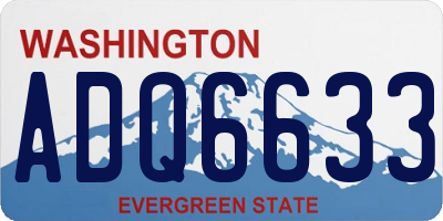 WA license plate ADQ6633