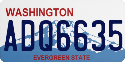WA license plate ADQ6635