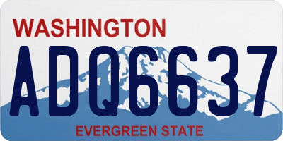 WA license plate ADQ6637