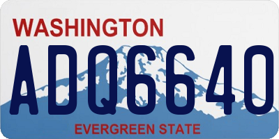 WA license plate ADQ6640