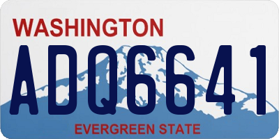 WA license plate ADQ6641