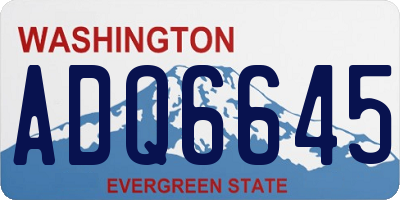WA license plate ADQ6645