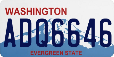 WA license plate ADQ6646
