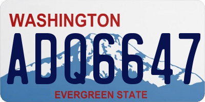 WA license plate ADQ6647