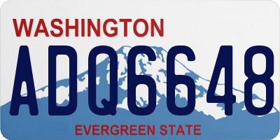 WA license plate ADQ6648