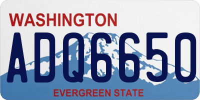 WA license plate ADQ6650