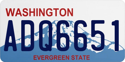 WA license plate ADQ6651