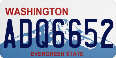 WA license plate ADQ6652