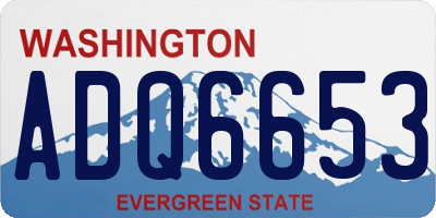 WA license plate ADQ6653