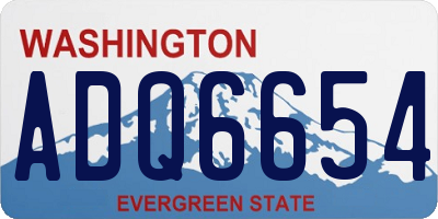 WA license plate ADQ6654