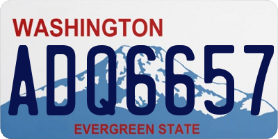 WA license plate ADQ6657
